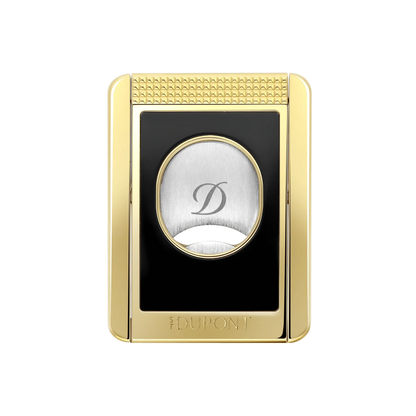 S.T. DUPONT Cigar Cutter/Coupe Cigare Chrome Yellow Gold & Black Lacquer 003553