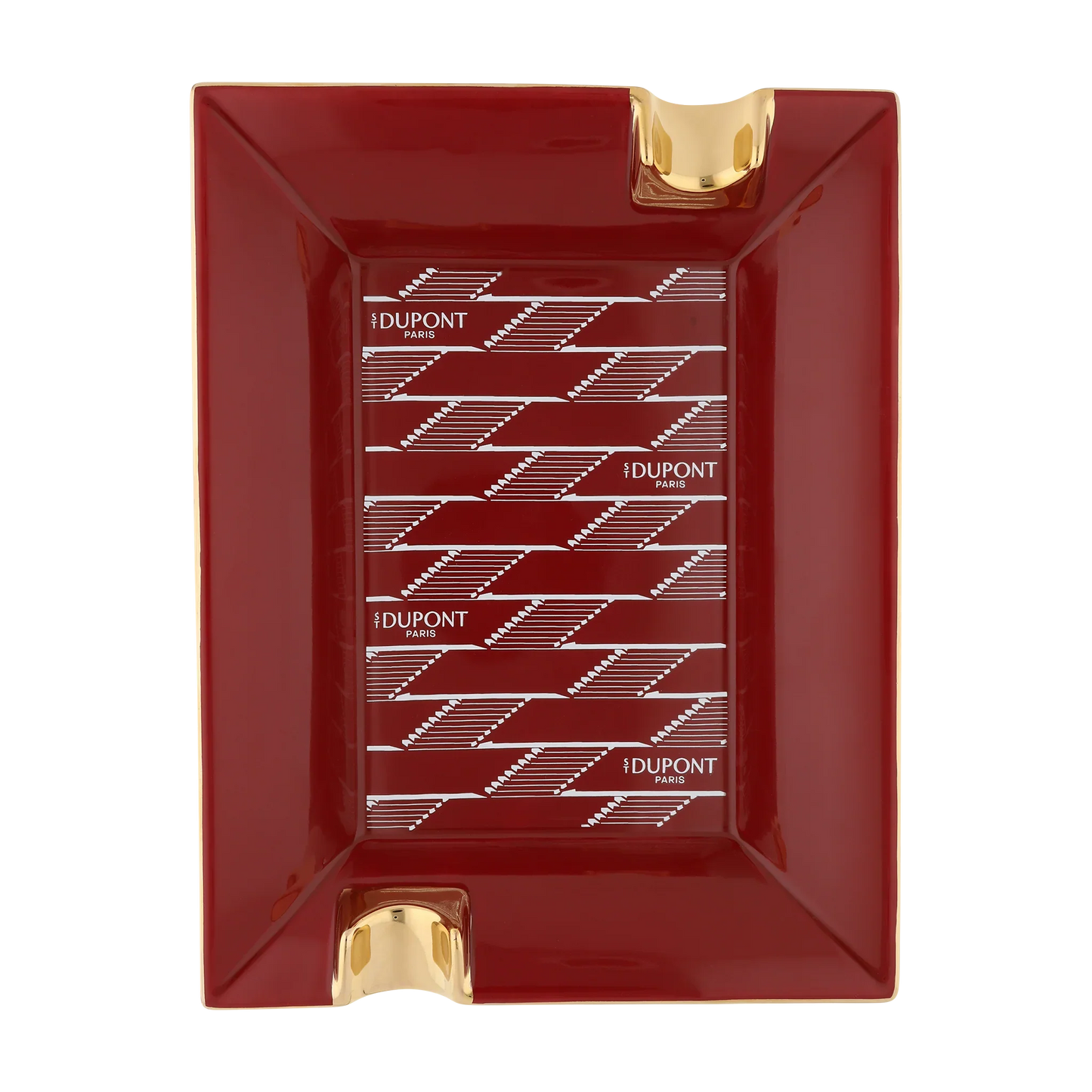 S.T. DUPONT Monogram 1872 Burgundy Porcelain Ashtray/Cendrier 006478