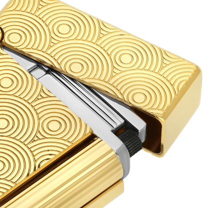 S.T. DUPONT Initial Cinetique Guilloche Golden Lighter/Briquet 020845