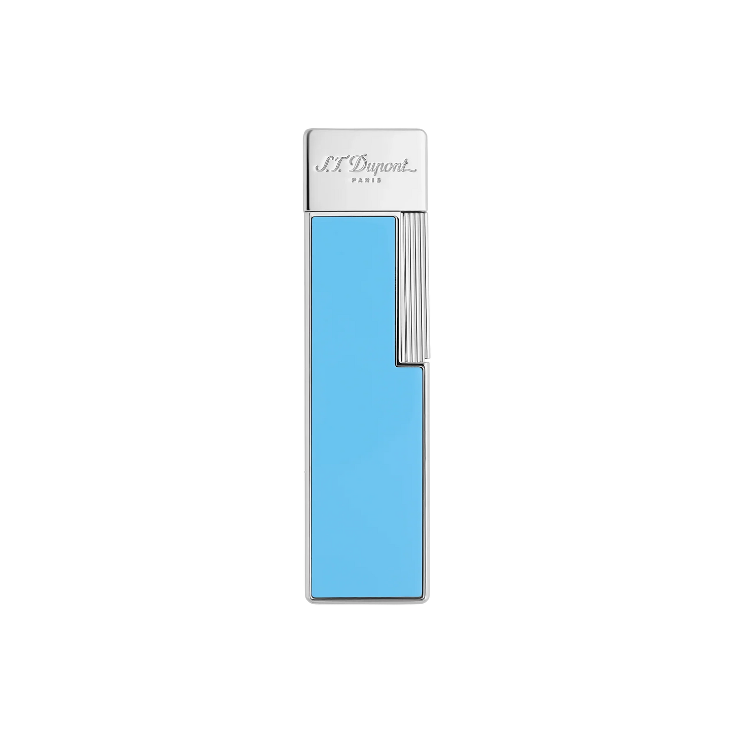 S.T. DUPONT Twiggy Chrome Turquoise Blue Lighter/Briquet 030007