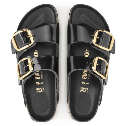 Women's Arizona Big Buckle Natural Leather Patent High Shine Black Medium/Narrow