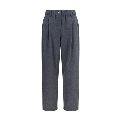 Brunello Cucinelli Gray Wool Oves Aries Casual Pants