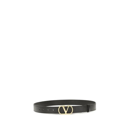 Valentino Garavani Black Calf Leather Bos Taurus Regular Belt