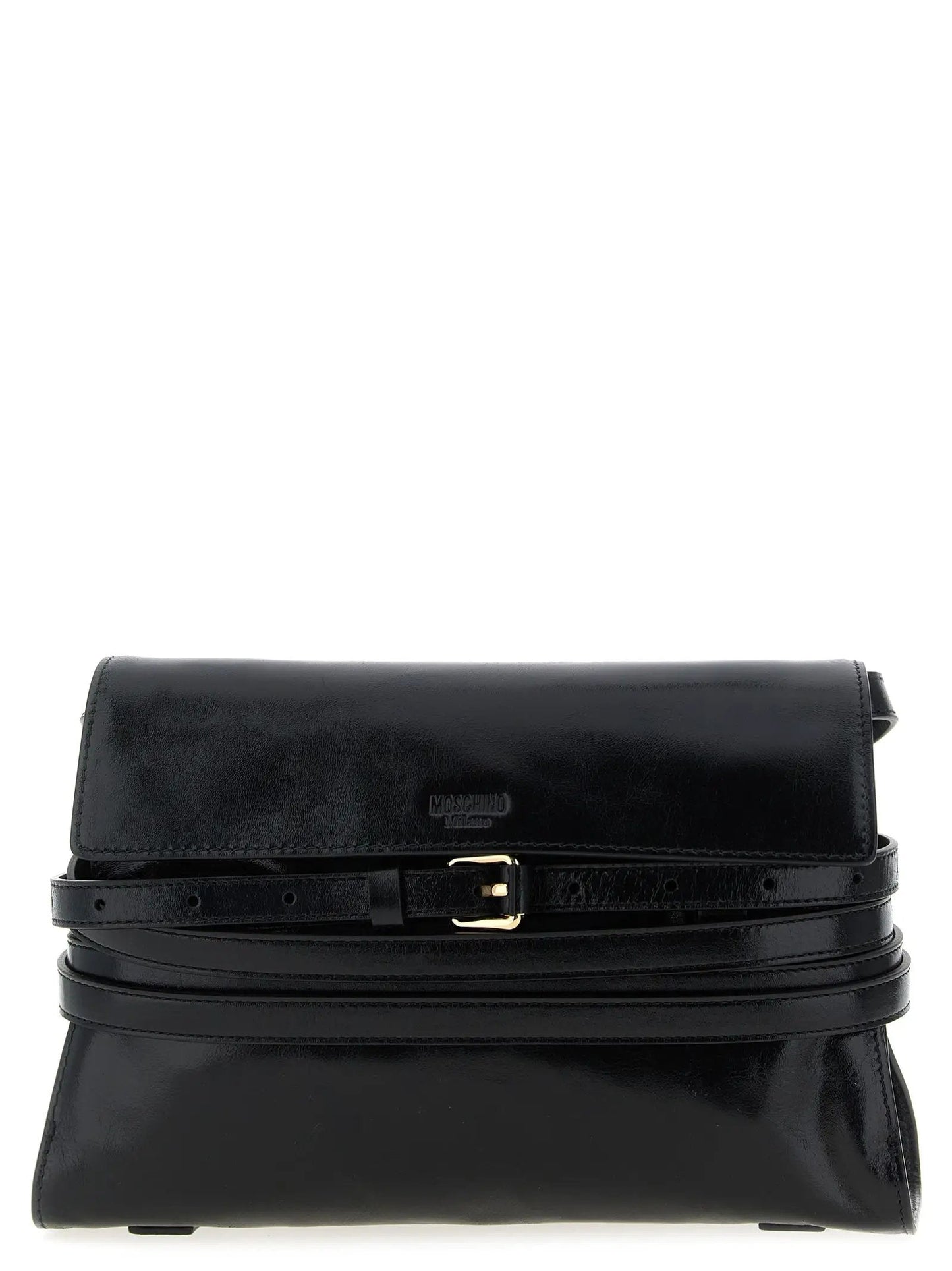 Moschino Black Leather Crossbody Bag