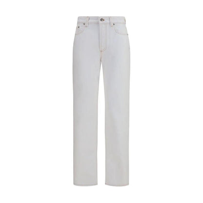 Versace White Cotton High-Waisted Jean