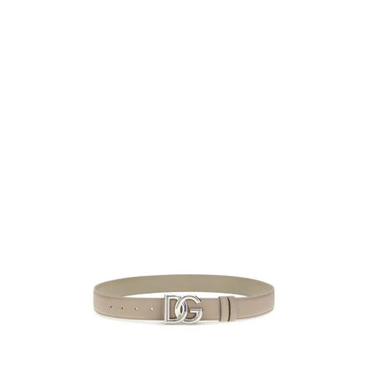 Dolce & Gabbana Beige Calf Leather Bos Taurus Regular Belt