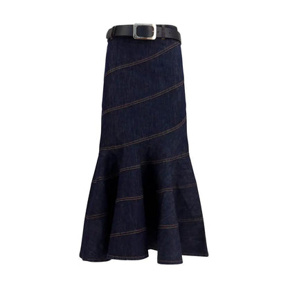 Self-Portrait Blue Denim Skirt