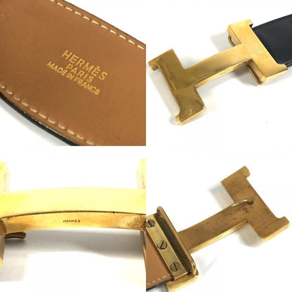 Hermes Belt Hhardware Big Logo Constance Leather Black
