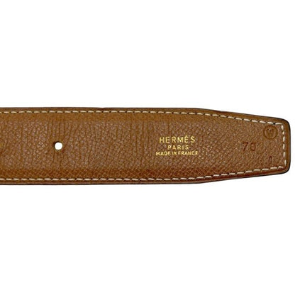 Hermes Belt Black Camel Brown Gold