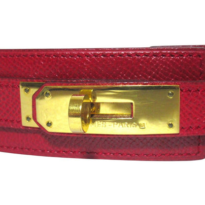 Hermes Kelly Leather Belt 70 Red Gold
