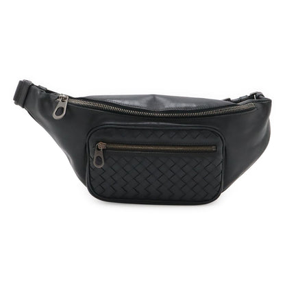 Bottega Veneta Intrecciato Belt Bag Waist Pouch Hip Leather Black