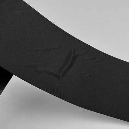 Chanel CC Logo Belt Ribbon Sash Fabric Leather Black