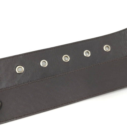 Bottega Veneta Intrecciato Belt Leather Dark Brown Silver