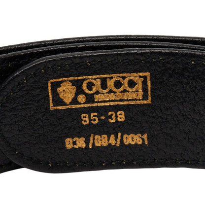 Gucci Sherry Line GG Logo Buckle Belt Black Green Red Leather