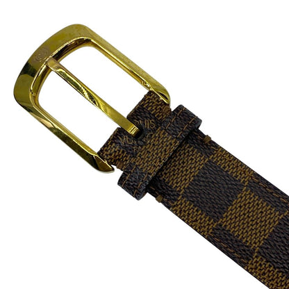 Louis Vuitton Damier Ceinture Ellipse Belt Ebene Canvas Leather Brown Daily