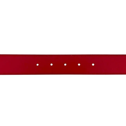 Gucci Belt Red Interlocking Waist 100 35 Leather Metal GG Logo Buckle