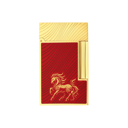 S.T. DUPONT Ligne 2 Horse Mane Guilloche Red/YG Lighter/Briquet C16080CL