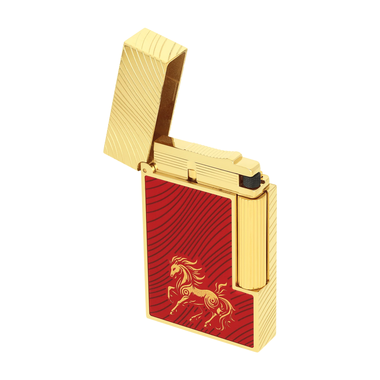S.T. DUPONT Ligne 2 Horse Mane Guilloche Red/YG Lighter/Briquet C16080CL