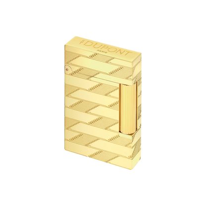 S.T. DUPONT Ligne 2 Monogram 1872 Golden Guilloche Lighter/Briquet C16178