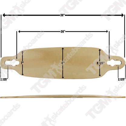 Moose Longboard Complete 9" x 36" Drop Through Stained Green