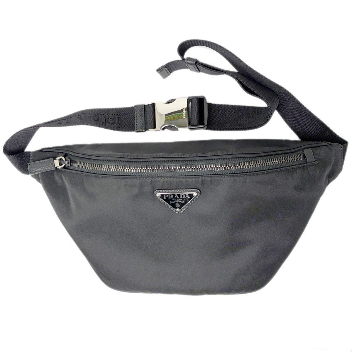 Prada Re-Nylon Sapphia Leather Belt Bag Black
