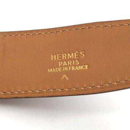 Hermes Constance Croco Porosus Buckle Belt Shikaku Red Gold