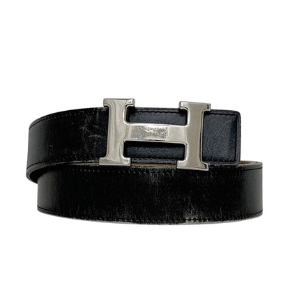 Hermes Belt Black Brown Constance Waist 93 30 Box Calf Togo Logo Buckle