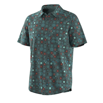Smartwool - Men's Everyday Short Sleeve Button Down - Dusty Teal Geo Floral