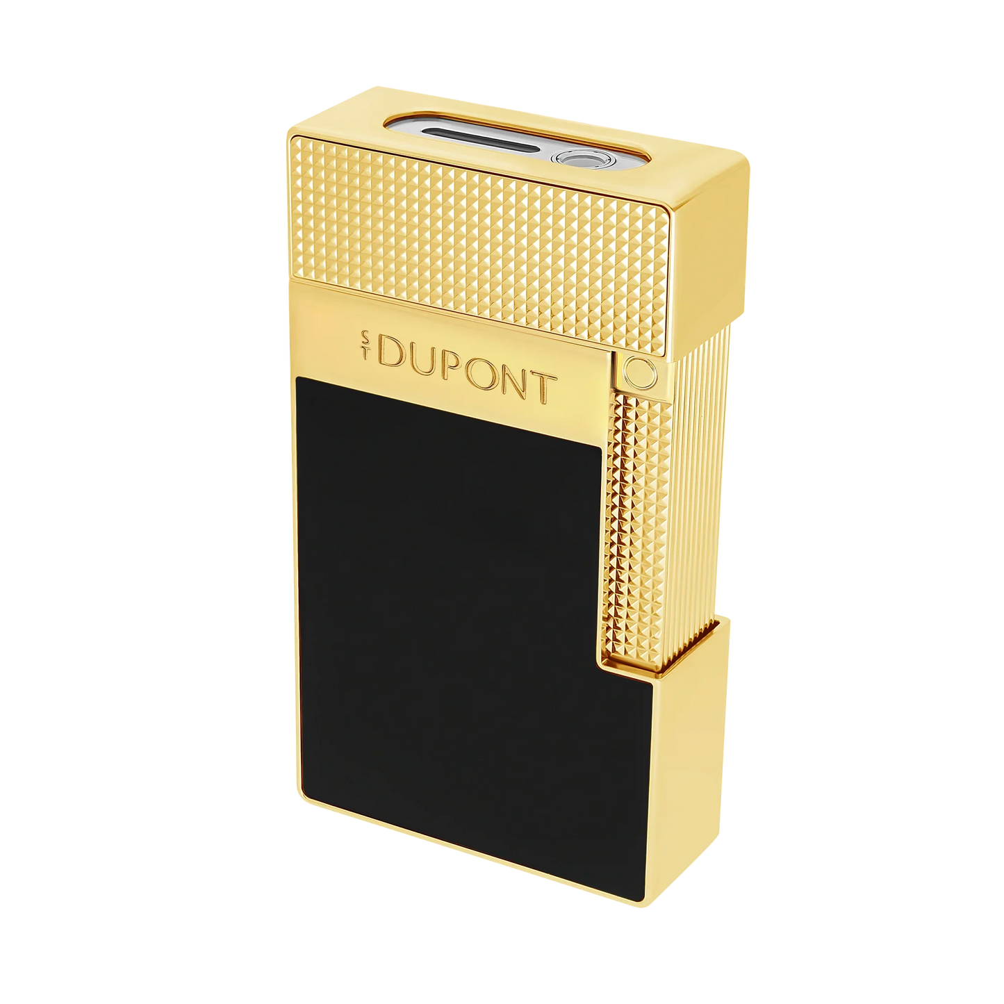 S.T. Dupont Black Lacquered Gold Table Lighter/Briquet T20100