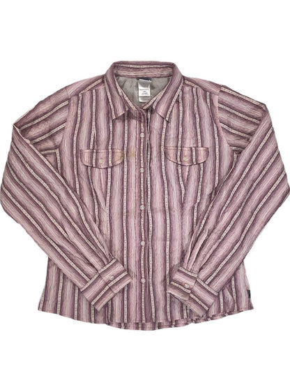 Womens Crinkle Button Up Shirt