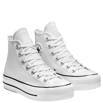 Converse Women's Chuck Taylor All Star Lift Leather High in White/Black/White