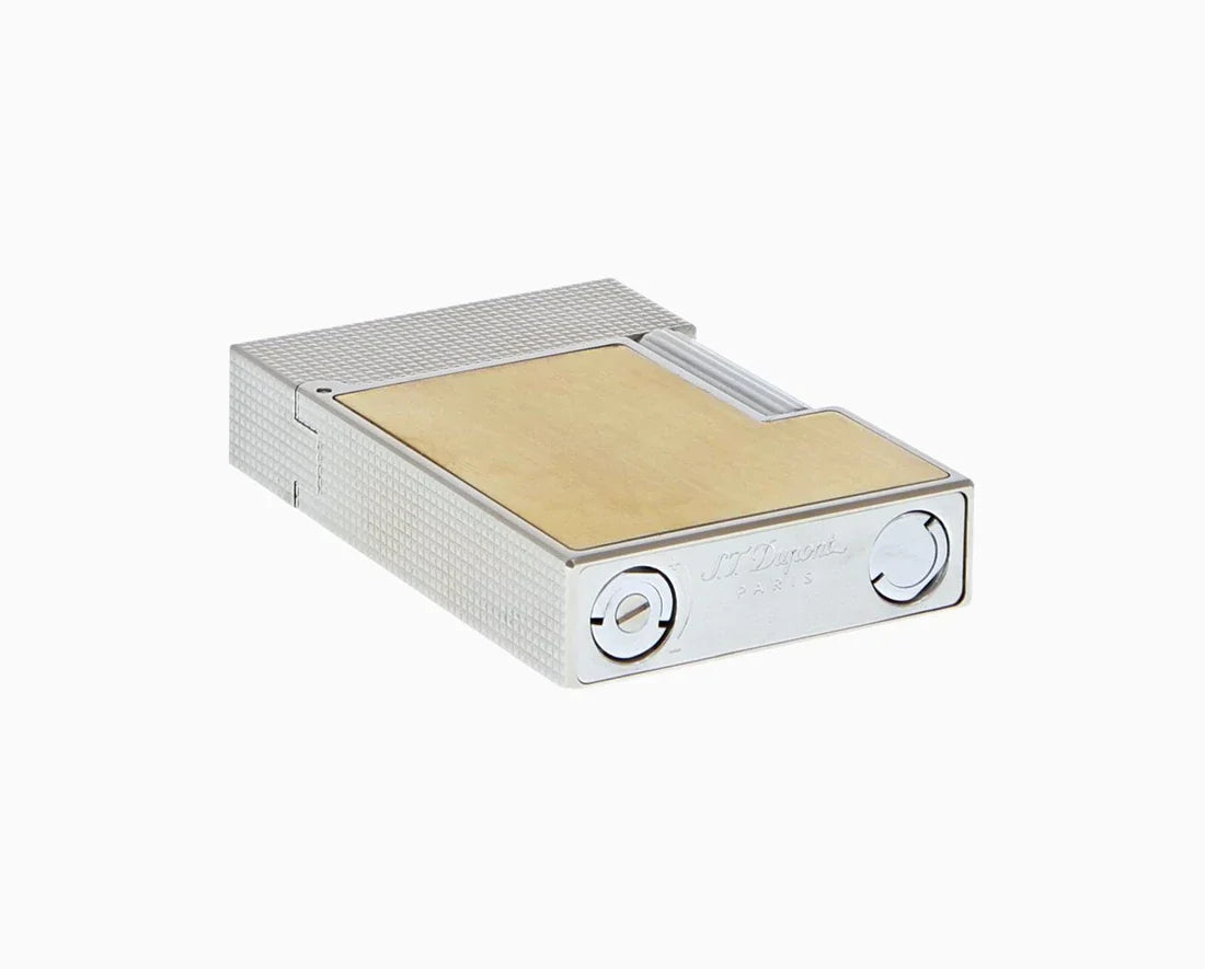 Ligne 2 Small Platinum And Brushed Gold Lighter/Briquet C18601