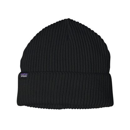 Patagonia Fisherman's Rolled Beanie Hat Cap Cappellino in 70% lana riciclata Black Nero