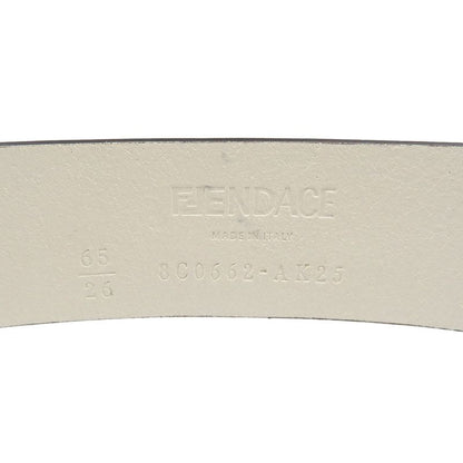 Versace Fendace Fendi 8 C0662 Leather Metal White Gold Belt 1891
